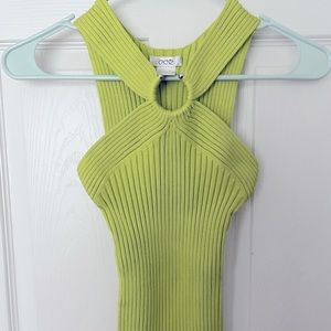 Cache knit top, lime green, sz small